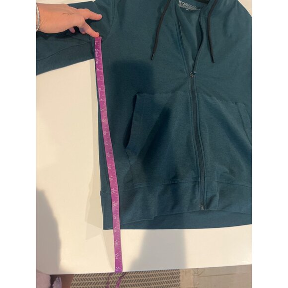 Beyond Yoga Womens Teal Zip-Up Hoodie Jacket With Pockets SpaceDye Material Size - Picture 7 of 7